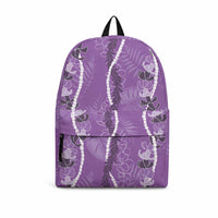 Hawaii Maile Lei Backpack With Violet Monstera Pattern LT05 Violet - Polynesian Pride
