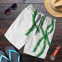 Hawaii Maile Lei Shorts for Men Aloha White Color
