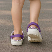 Hawaii Makahiki Turtle Clogs Shoes Violet Tapa Pattern - Polynesian Pride