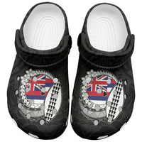 Hawaii Map Flag Spirit Clogs Shoes Flag Polynesian Pattern