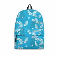 Hawaii Monstera Deliciosa Backpack Blue Plumeria Polynesian Pattern LT05 Blue - Polynesian Pride