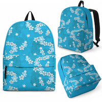 Hawaii Monstera Deliciosa Backpack Blue Plumeria Polynesian Pattern LT05 - Polynesian Pride
