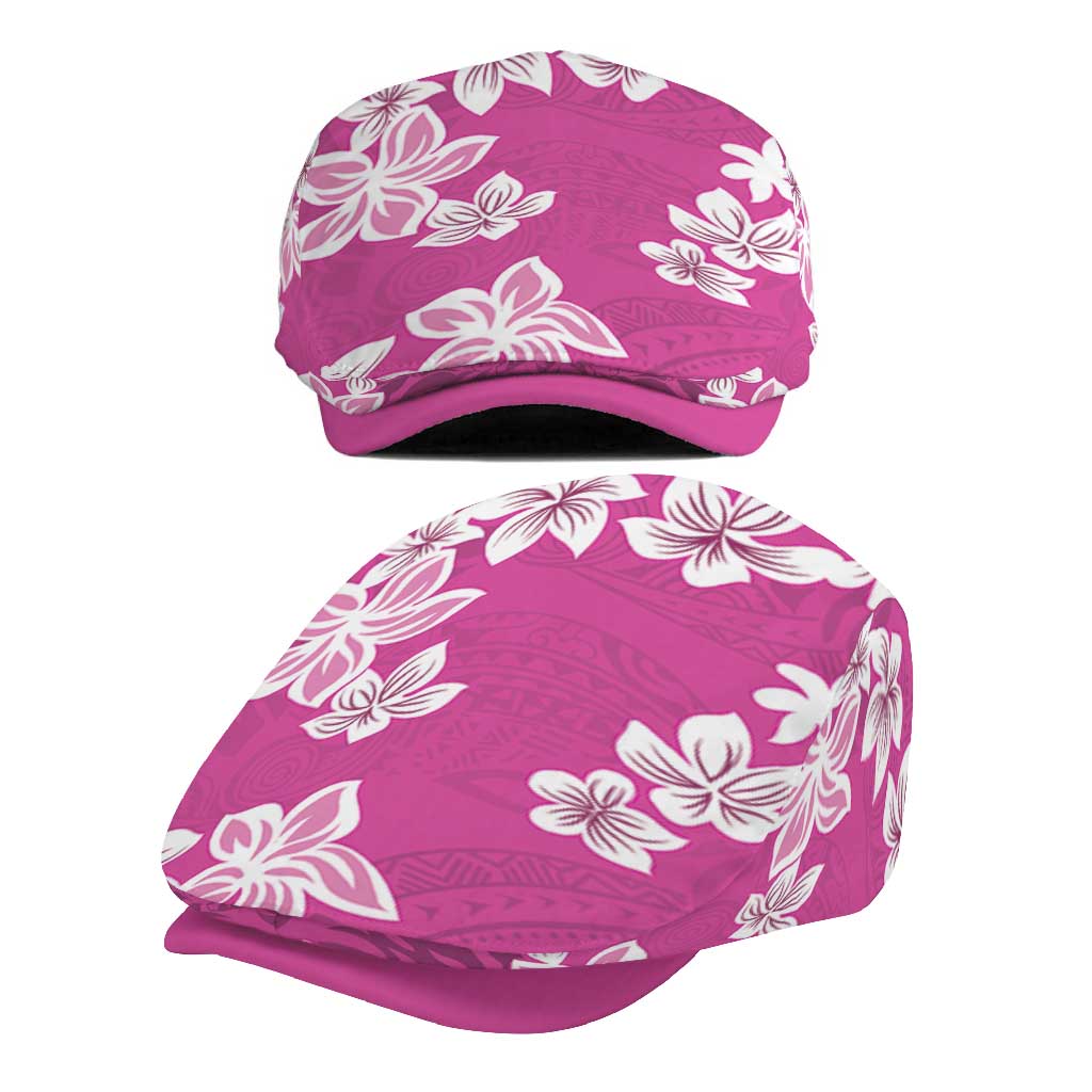 Hawaii Monstera Deliciosa Jeff Hat Pink Plumeria Polynesian Pattern - Polynesian Pride