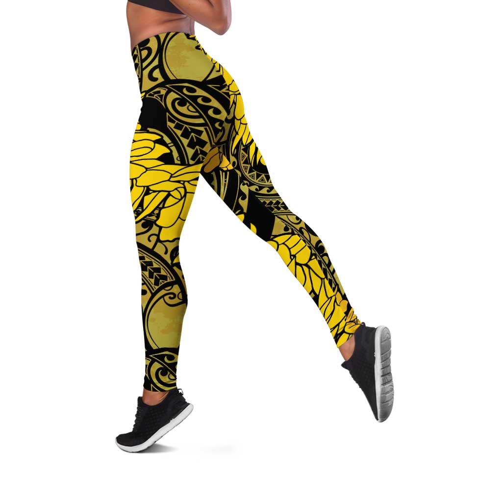 Hawaii Oahu Ilima Lei Leggings LT7 Yellow - Polynesian Pride