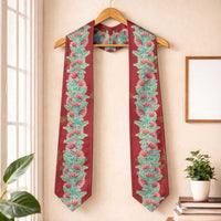 Hawaii Ohia Lehua Graduation Stole Tropical Vibes Crimson