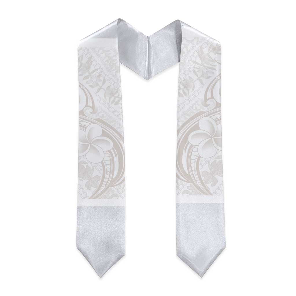 Hawaii Plumeria Lokelani Pikake Lei Graduation Stole Sandy Beige Polynesian Tattoo