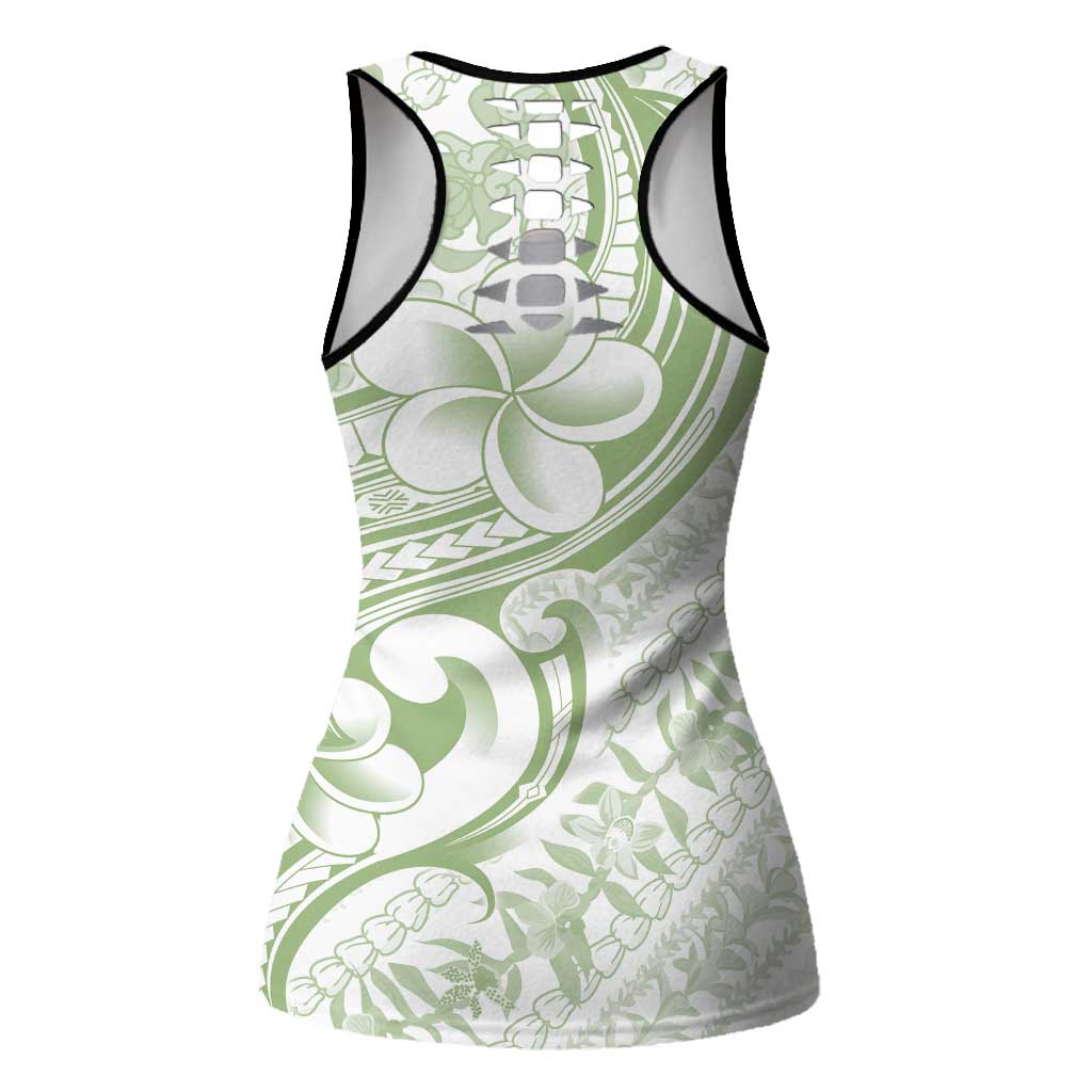 Hawaii Plumeria Lokelani Pikake Lei Hollow Tank Top Oma'oma'o Polynesian Tattoo LT9 - Polynesian Pride