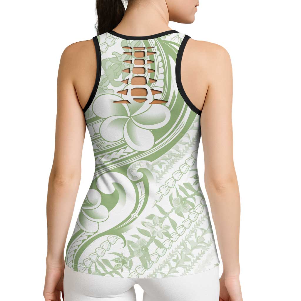 Hawaii Plumeria Lokelani Pikake Lei Hollow Tank Top Oma'oma'o Polynesian Tattoo LT9 - Polynesian Pride