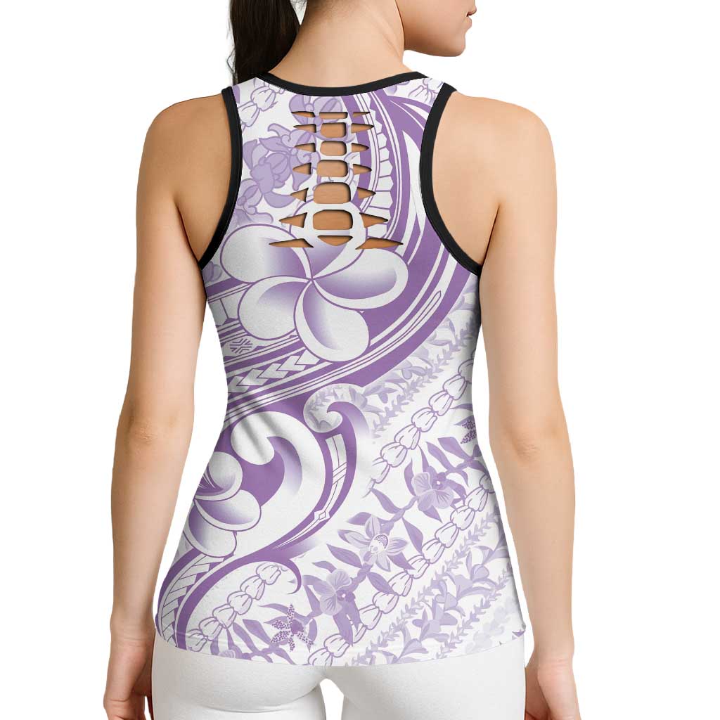 Hawaii Plumeria Lokelani Pikake Lei Hollow Tank Top Poni Polynesian Tattoo