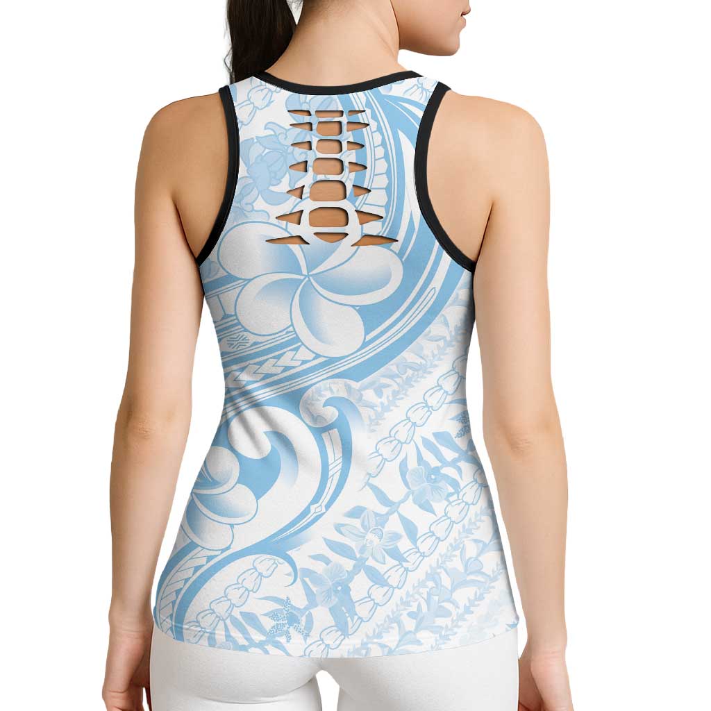 Hawaii Plumeria Lokelani Pikake Lei Hollow Tank Top Uliuli Polynesian Tattoo