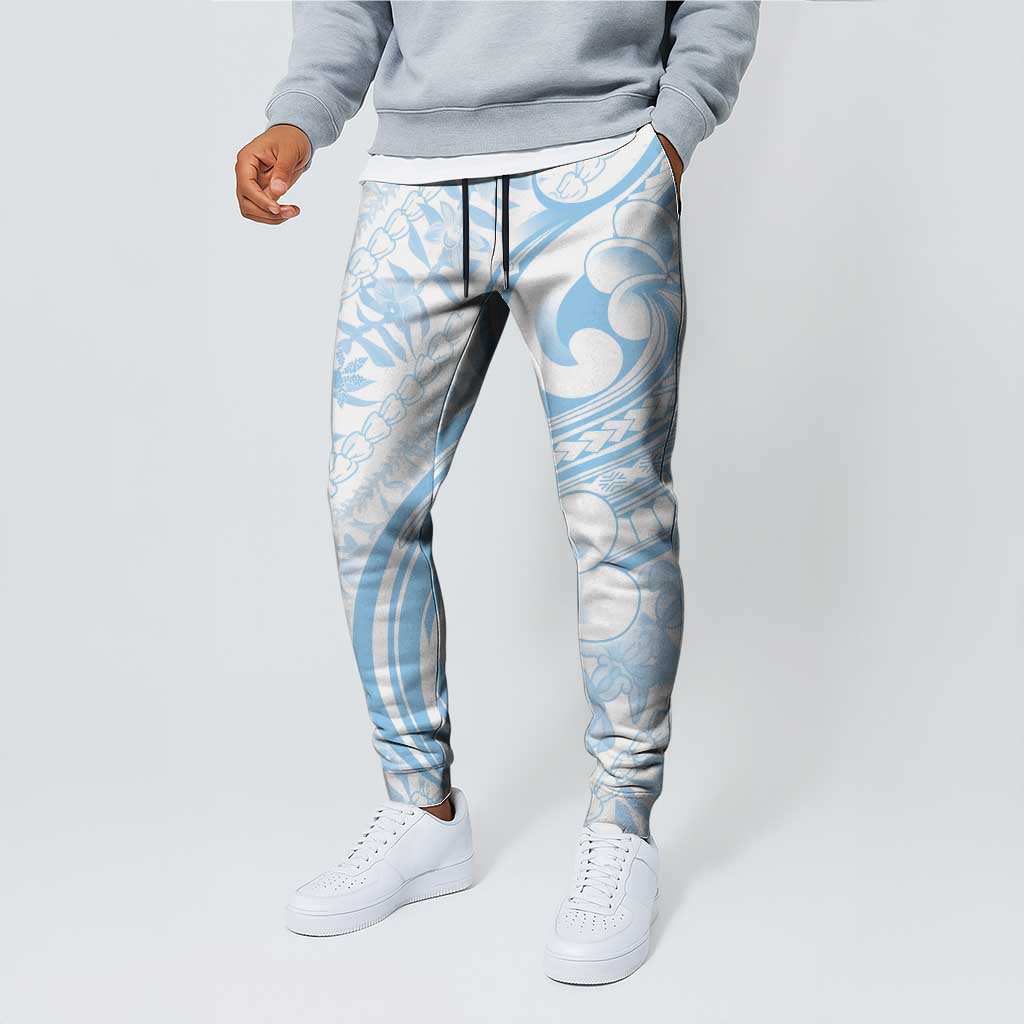 Hawaii Plumeria Lokelani Pikake Lei Jogger Pants Uliuli Polynesian Tattoo