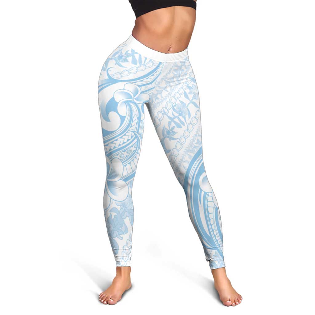 Hawaii Plumeria Lokelani Pikake Lei Leggings Uliuli Polynesian Tattoo