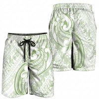 Hawaii Plumeria Lokelani Pikake Lei Shorts for Men Oma'oma'o Polynesian Tattoo