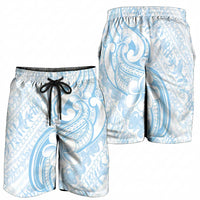 Hawaii Plumeria Lokelani Pikake Lei Shorts for Men Uliuli Polynesian Tattoo