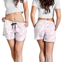 Hawaii Plumeria Lokelani Pikake Lei Shorts for Women Poni Mama Polynesian Tattoo LT9 - Polynesian Pride
