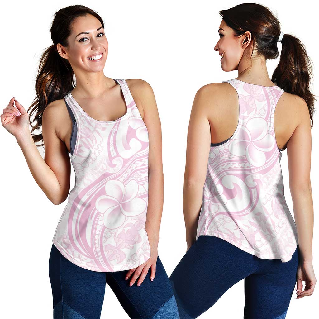 Hawaii Plumeria Lokelani Pikake Lei Women Racerback Tank Poni Mama Polynesian Tattoo LT9 - Polynesian Pride
