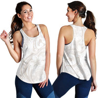 Hawaii Plumeria Lokelani Pikake Lei Women Racerback Tank Sandy Beige Polynesian Tattoo LT9 - Polynesian Pride