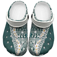 Hawaii Plumeria Tribal Vintage Clogs Shoes Special Turquoise