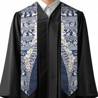 Hawaii Plumeria Tribal Vintage Graduation Stole Special Blue