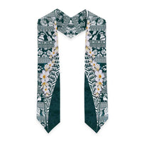 Hawaii Plumeria Tribal Vintage Graduation Stole Special Turquoise