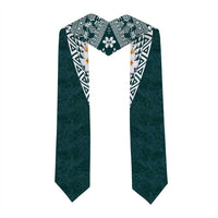 Hawaii Plumeria Tribal Vintage Graduation Stole Special Turquoise