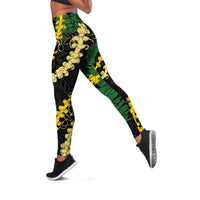 Hawaii Puakenikeni - Maile Lei Leggings Obsidian Black LT7 Black - Polynesian Pride