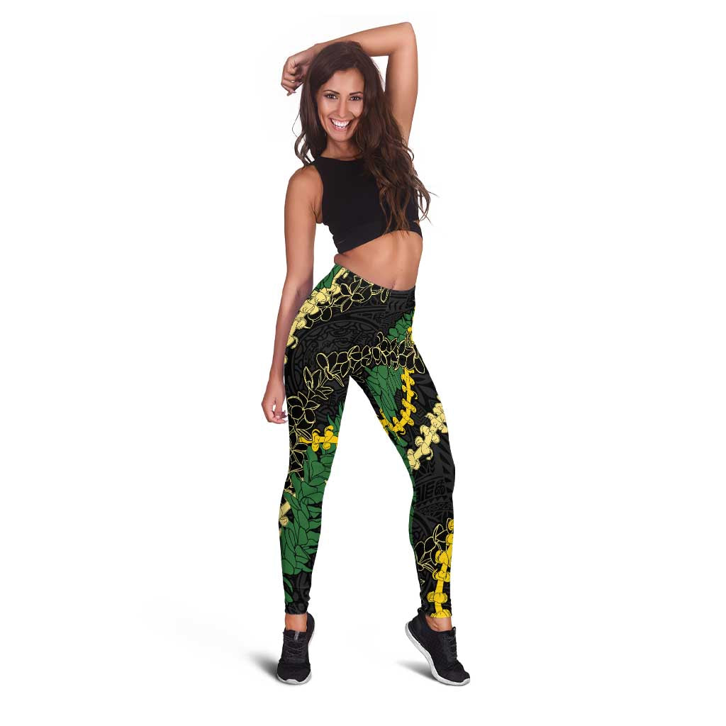 Hawaii Puakenikeni - Maile Lei Leggings Obsidian Black LT7 - Polynesian Pride