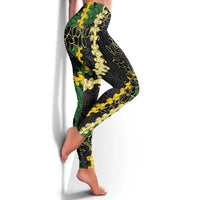 Hawaii Puakenikeni - Maile Lei Leggings Obsidian Black LT7 - Polynesian Pride