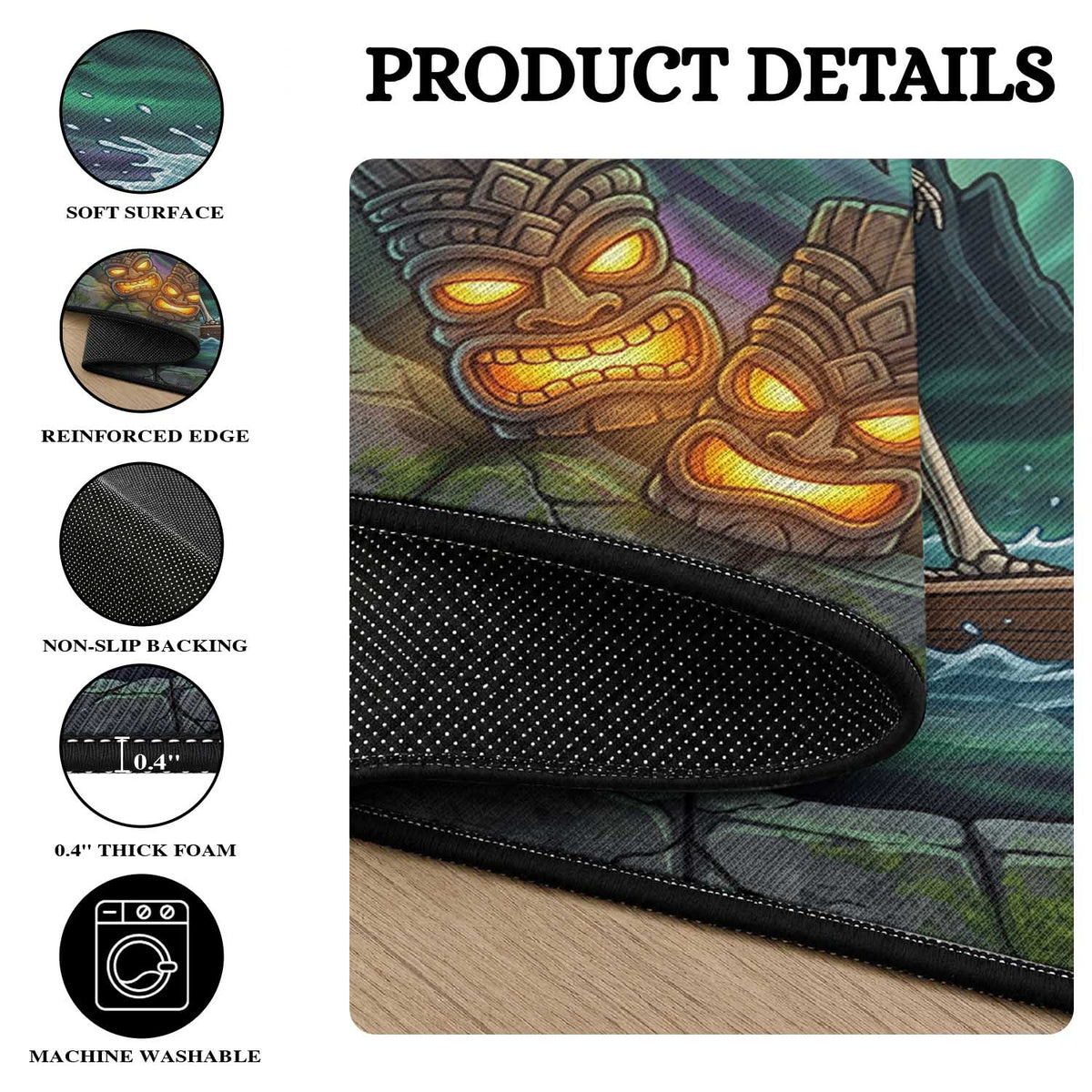 Hawaii Shaka Surfing Skull 3D Illusion Halloween Round Carpet