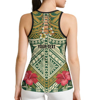 Hawaii Tiki Mask Personalized Hollow Tank Top Mele Kalikimaka i Iulai!