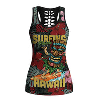 Hawaii Tiki Surfing Hollow Tank Top Mele Kalikimaka i Iulai!