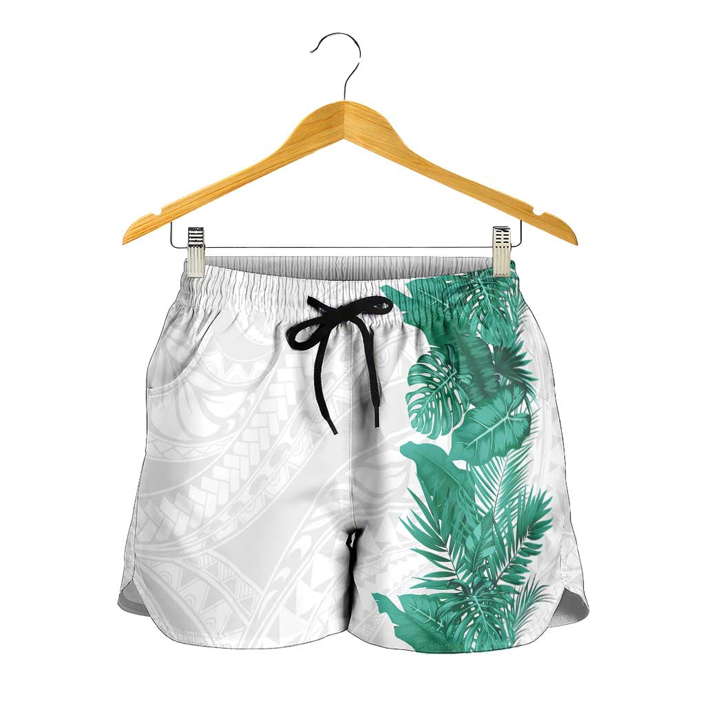 Hawaii Tropical Leaves Shorts for Women Polynesian Pattern LT01 - Polynesian Pride
