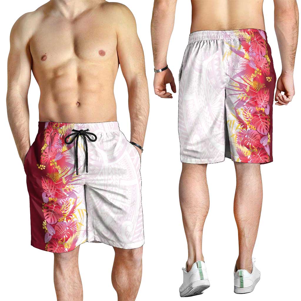 Hawaii Tropical Plant Akala Shorts for Men Vibrant Polynesian Pattern LT01 - Polynesian Pride