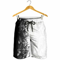 Hawaii Tropical Plant Monochrome Shorts for Men Vibrant Polynesian Pattern LT01 - Polynesian Pride