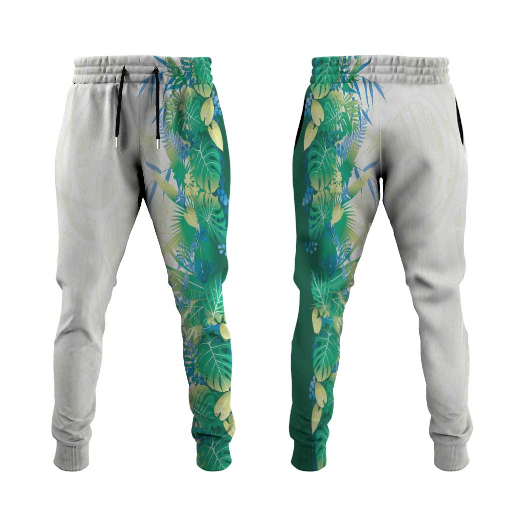 Hawaii Tropical Plant Omaomao Jogger Pants Vibrant Polynesian Pattern LT01 Green - Polynesian Pride
