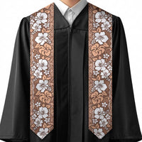 Hawaii Vintage Brown Hibiscus Tapa Pattern Graduation Stole LT05 - Polynesian Pride