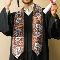 Hawaii Vintage Brown Hibiscus Tapa Pattern Graduation Stole LT05 - Polynesian Pride