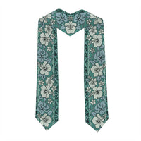 Hawaii Vintage Green Hibiscus Tapa Pattern Graduation Stole LT05 - Polynesian Pride