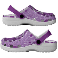 Hawaii Violet Hibiscus Pikake Lei Clogs Shoes - Polynesian Pride