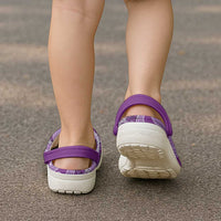 Hawaii Violet Hibiscus Pikake Lei Clogs Shoes - Polynesian Pride