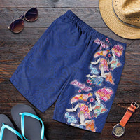 Hawaiian and Japanese Culture Together Shorts for Men Hawaiian Archipelago Shape Sea Animals LT03 Multicolor - Polynesian Pride