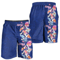 Hawaiian and Japanese Culture Together Shorts for Men Hawaiian Archipelago Shape Sea Animals LT03 - Polynesian Pride
