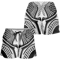 Hawaiian Kakau Art Tattoos Aquaman Style Shorts for Women White Version - Polynesian Pride