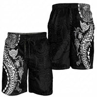 Hawaiian Kakau Tribal Sea Animals Tattoos Shorts for Men Black Color LT03 - Polynesian Pride
