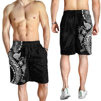 Hawaiian Kakau Tribal Sea Animals Tattoos Shorts for Men Black Color LT03 - Polynesian Pride