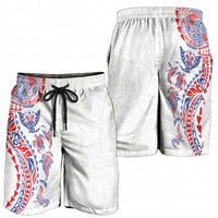Hawaiian Kakau Tribal Sea Animals Tattoos Shorts for Men Hawaii Flag Color Inspired LT03 - Polynesian Pride