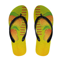 Hawaiian Mango Flip Flops Polynesian Art Pattern and Kakau Tattoo