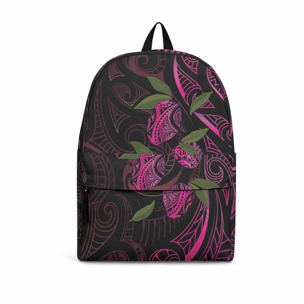 Hawaiian Mango Tribal Tattoo Backpack Pink Pacific Traditional Pattern