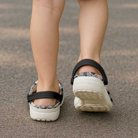 Hawaiian Ocean Seashells Clogs Shoes Black Palaka Pattern LT01 - Polynesian Pride