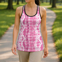 Hawaiian Ohia Lehua Lei Hollow Tank Top Plaid Palaka Akala Pattern - Polynesian Pride